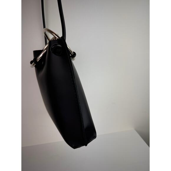 Kozha Numbers Mini Safe Handbag Black Silver Leather Top Handle Crossbody Bag - Picture 7 of 13